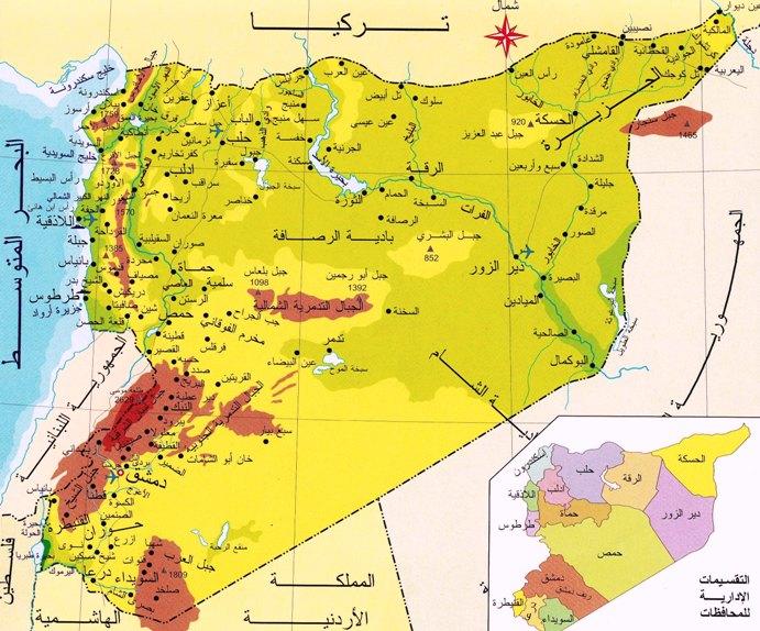 خريطة سوريا مفصلة - جغرافيا سوريا بالتفصيل 3249 2