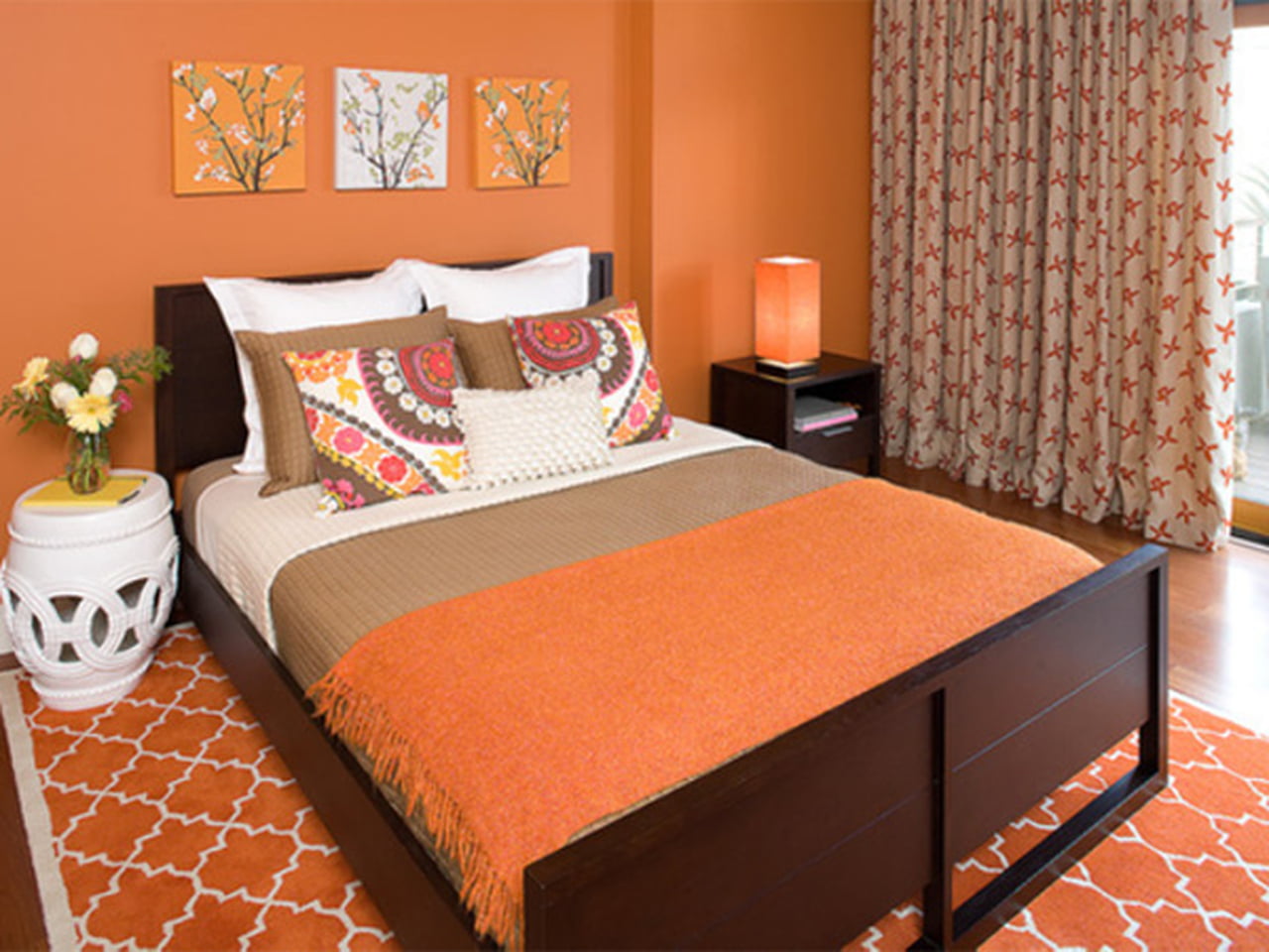 غرف نوم باللون البرتقالي والبني ديكور رائع لغرفة نومك من البرتقالي والبني حلوه خيال
