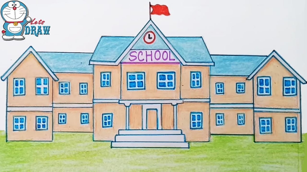 مدرسة للاطفال في عن شاهد رسم بالرسم المدرسه التعبير الاطفال افكار 745 1
