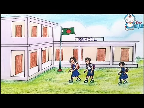مدرسة للاطفال في عن شاهد رسم بالرسم المدرسه التعبير الاطفال افكار 745 5