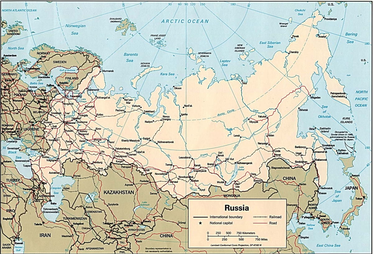 والدول هذه على عرف روسيا خريطة بالتفصيل المجاورة الخرطيه 3847 4